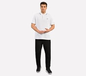 STRUCTURED KNIT POLO, WHITE