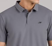 MENS BASIC POLO, CHARCOAL/LT. GRAY