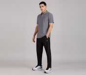 MENS BASIC POLO, CHARCOAL/LT. GRAY