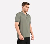 MENS TIPPING POLO, BURGUNDY/GREEN Apparel Bottom View