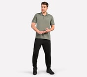 MENS TIPPING POLO, BURGUNDY/GREEN Apparel Right View