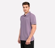 MENS TIPPING POLO, PURPLE/LIME Apparel Top View