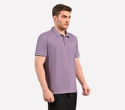 MENS TIPPING POLO, PURPLE/LIME Apparel Bottom View
