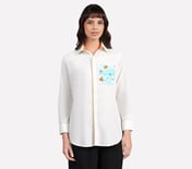 OVERSIZED PRINTED SHIRT, WHITE