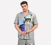 MENS ANIME STREET SHIRT, STONE/NATURAL