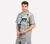 MENS ANIME STREET SHIRT, STONE/NATURAL