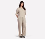 SOLID LINEN BRANDED SHIRT, BROWN/PINK