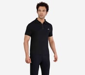 MENS 1/4 ZIP POLO, BLACK