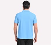 MENS 1/4 ZIP POLO, PERIWINKLE/MULTI Apparel Left View
