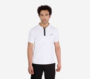 MENS 1/4 ZIP POLO, WHITE
