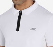 MENS 1/4 ZIP POLO, WHITE
