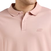 HIGHLANDER FRONT ZIPPER POLO, NATURAL/LIGHT PINK