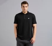 OVERSIZED FLOCK BRANDING POLO, BLACK