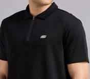OVERSIZED FLOCK BRANDING POLO, BLACK