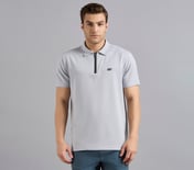 OVERSIZED FLOCK BRANDING POLO, CHARCOAL/LT. GRAY