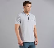 OVERSIZED FLOCK BRANDING POLO, CHARCOAL/LT. GRAY