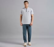 OVERSIZED FLOCK BRANDING POLO, CHARCOAL/LT. GRAY