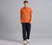 DUAL HIGHLIGHT TIPPING POLO, CHARCOAL/ORANGE