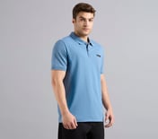 DUAL HIGHLIGHT TIPPING POLO, TAUPE/BLUE