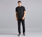 TONAL PANEL GOLF POLO, BLACK