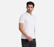 TONAL PANEL GOLF POLO, WHITE