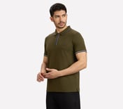 MULTI TONE TIPPING POLO, BROWN/SAGE