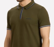 MULTI TONE TIPPING POLO, BROWN/SAGE