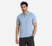 CLASSIC TIPPING POLO, GRAY/AQUA/PINK