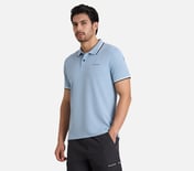 CLASSIC TIPPING POLO, GRAY/AQUA/PINK