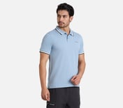 CLASSIC TIPPING POLO, GRAY/AQUA/PINK