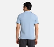 CLASSIC TIPPING POLO, GRAY/AQUA/PINK