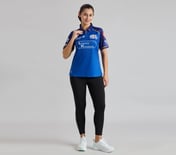 MUMBAI INDIANS IPL WOMEN'S FAN JERSEY 2026, ROYAL/NAVY/LIME