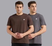 SS CREWNECK T-SHIRT-2PC PACK, SLATE/BROWN