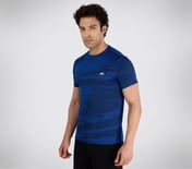 SS SKECHERS JACQUARD T-SHIRT, ROYAL/BLUE
