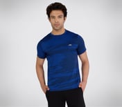 SS SKECHERS JACQUARD T-SHIRT, ROYAL/BLUE