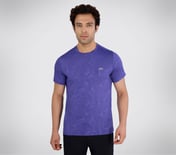 SS SKECHERS DELTA T-SHIRT, GUNMETAL TURQUOISE Apparel Lateral View
