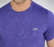 SS SKECHERS DELTA T-SHIRT, GUNMETAL TURQUOISE Apparel Right View