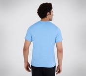 SS JACQUARD PATTERN T-SHIRT, GUNMETAL TURQUOISE Apparel Bottom View