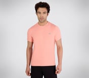 SS JACQUARD PATTERN T-SHIRT, PEACH Apparel Lateral View