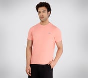 SS JACQUARD PATTERN T-SHIRT, PEACH Apparel Left View