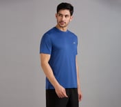 SS PERFORMANCE T-SHIRT, GUNMETAL/BLUE Apparel Bottom View