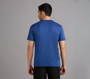 SS PERFORMANCE T-SHIRT, GUNMETAL/BLUE Apparel Left View