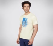 SS CHEST GRAPHIC T-SHIRT, NATURAL WHITE Apparel Top View