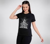 STUD EMBELLISHED ROUND NECK TSHIRT, BBBBLACK Apparel Top View