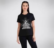 STUD EMBELLISHED ROUND NECK TSHIRT, BBBBLACK Apparel Left View