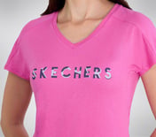 PERFORMANCE GRAPHIC T-SHIRT, SILVER/HOT PINK Apparel Right View