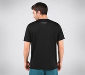 FIRFLY RUN TEE, BLACK/CHARCOAL/BLUE