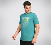 FIRFLY RUN TEE, LAVENDER/TURQUOISE Apparel Bottom View
