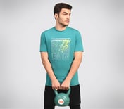 FIRFLY RUN TEE, LAVENDER/TURQUOISE Apparel Right View