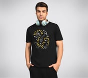 CORE VARSITY DOODLE TEE, BLACK/CHARCOAL/BLUE Apparel Right View